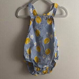 Carter’s Blue and Yellow Lemon Print Baby Romper